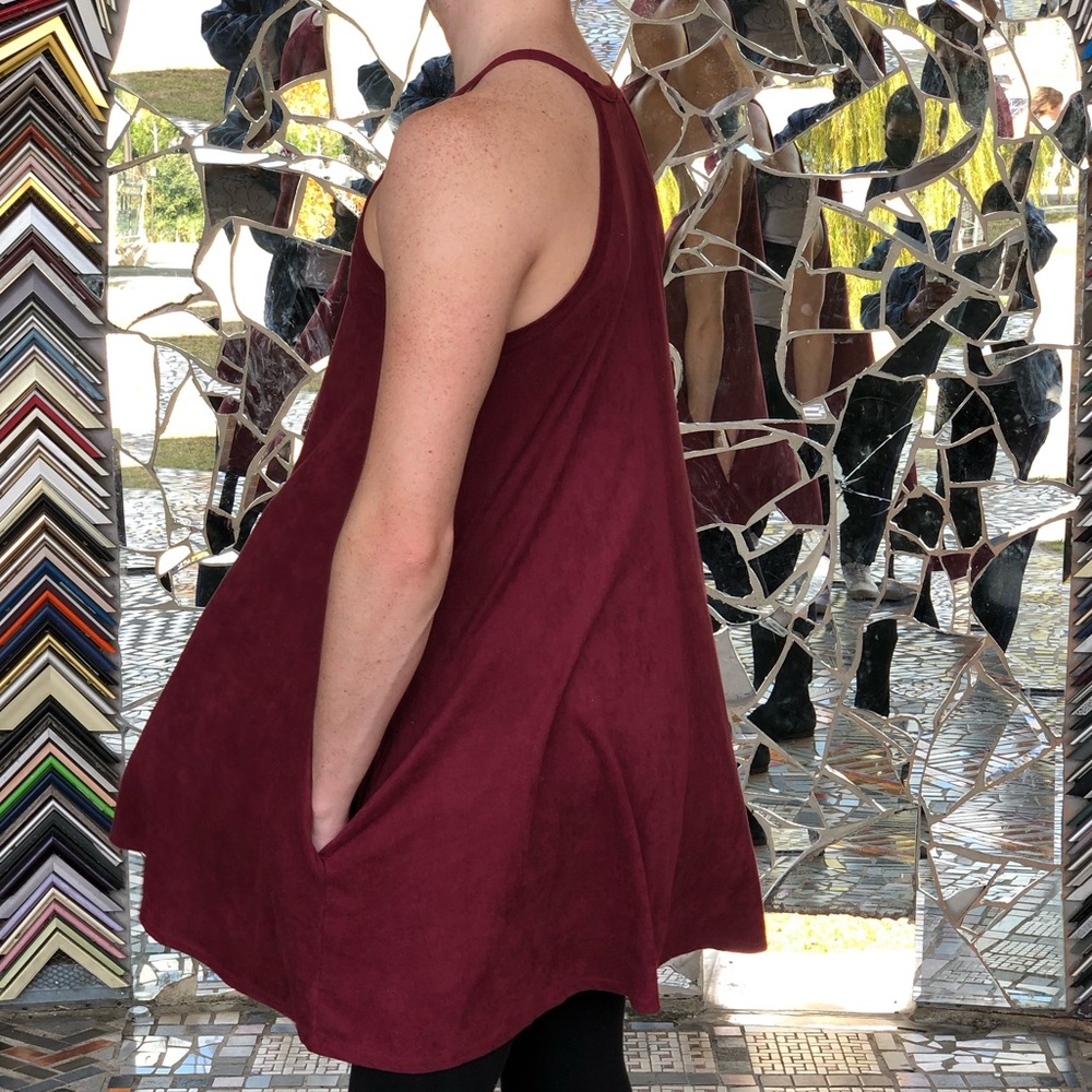 Faux suede feel dress